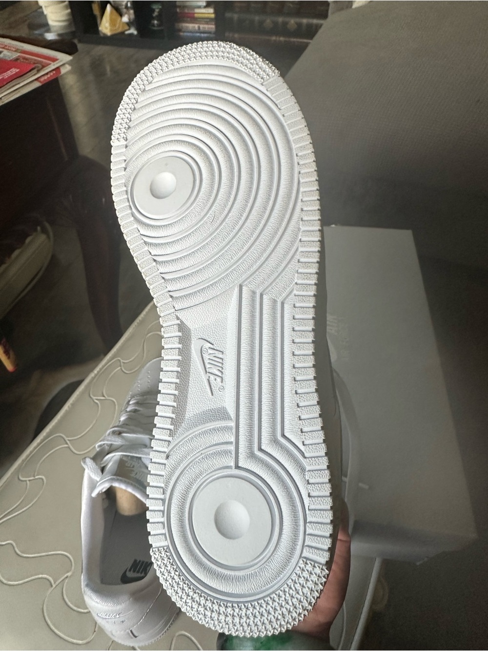 Nike Air Force 1 Low - White with Iridescent Swoosh - Picture 7 of 8